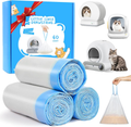 60 Count Cat Litter Box Liners Bags, Extra-Thick Cat Waste Bags for Self-Cleaning Litter Box, Drawstring Litter Liner Trash Bags for Automatic Box Self Cleaning-17.7" x 19.68"